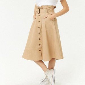 Forever 21 Paperbag Belted Midi skirt
